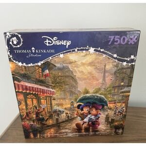 Disney Thomas Kinkade Mickey Minnie in Paris 750 Piece Puzzle Ceaco USA New
